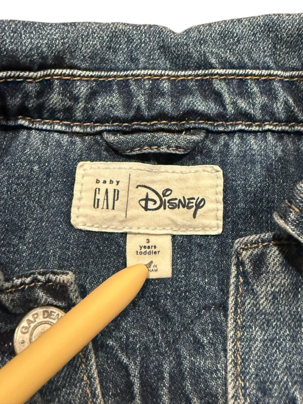 Gap Disney Toddler Girl Minnie‎ Mouse Icon Denim Jacket, Size 3 years Coat Cute